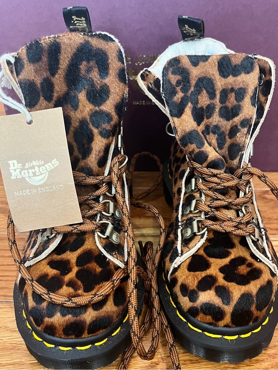 Dr. Martens Shoes - Dr. Martens Leopard Print Lace-Up Boots in Brown